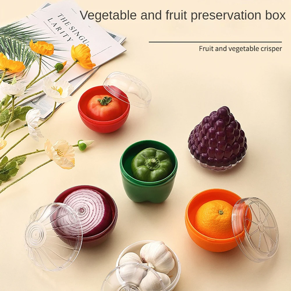 Food Fruit Vegetable Garlic Onion Lemon Orange Corn Saver Box Avocado Keeper Fresher Jars Tomato Storage Container Sealed Box 2