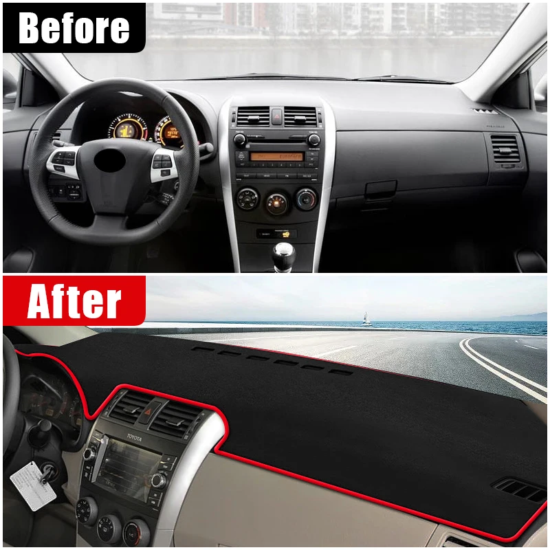 Car Dashboard Cover Mat Light Pad Anti-UV Case Carpet For Toyota Corolla E140 E150 2006-2013