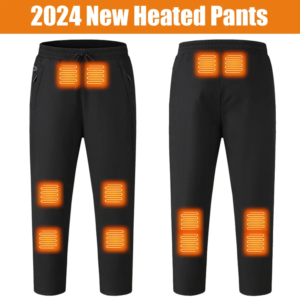 Casual Pants New Heated Pants Winter Warm Outdoor USB Electric with 12 Carbon Fiber Heating Pads 3 Temperature Levels