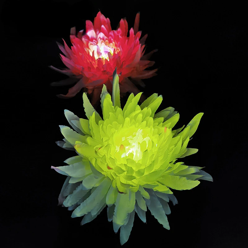 

1pc LED Solar Light Chrysanthemum Simulation Flower Outdoor Waterproof Artificial Garden Lawn Stakes Lamps Yard Art Decoration