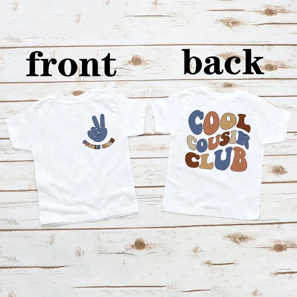 Cool Cousin Club Print Child Shirt New Cousin Birthday Shower Party Outfit T-shirt Family Reunion Kids Tee Boys Girls Retro Tops 6