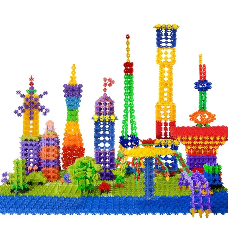 100pcs Multicolor Plastic Interconnecting Building Blocks Kids DIY Construction Toy Games Children Learning Educational Toys