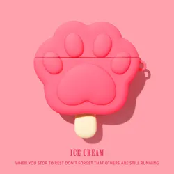 Pink Lady Style Cute Sushi Earphone Case - Wireless Charging Headset Cover - Airpods pro 3 (Icecream)