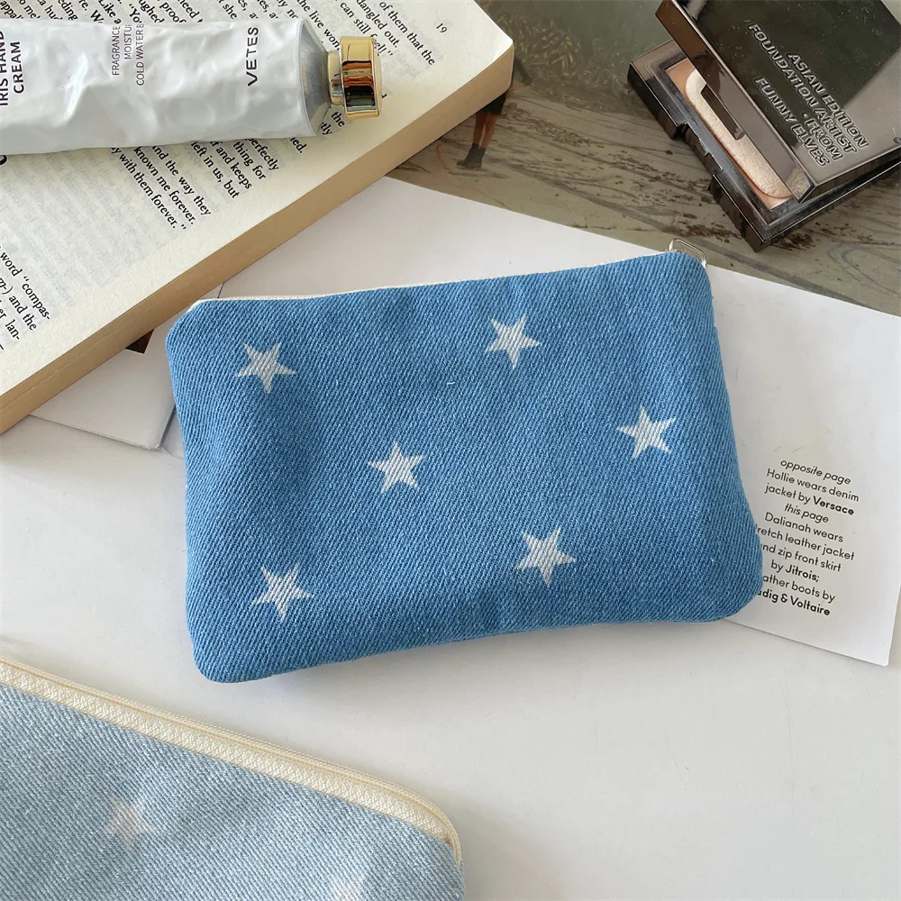 Cute Cowboy Star Travel Small Cosmetic Lipstick Earphone Key Storage Bag Purse Women Makeup Handbags Wallet Pouch Bags Organizer