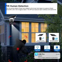 Caméra solaire 4G extérieure à double objectif, triple écran, 12MP, 6K, caméra de surveillance sans fil V380 Pro, batterie intégrée 8000mAh 6