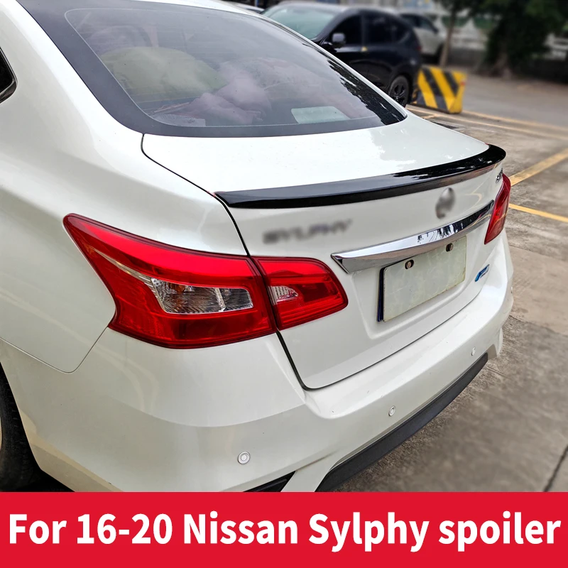 

Для Nissan Sylphy 2012-2019, спойлер для багажника из углеродного волокна, комплект хвостовых крыльев, глянцевый черный задний спойлер для багажника, автомобильные аксессуары