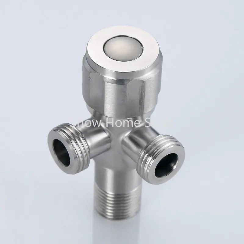 304 Stainless Steel Double Outlet Angle Valve One In Two Out Stop Valve Control Water Switch Triangle