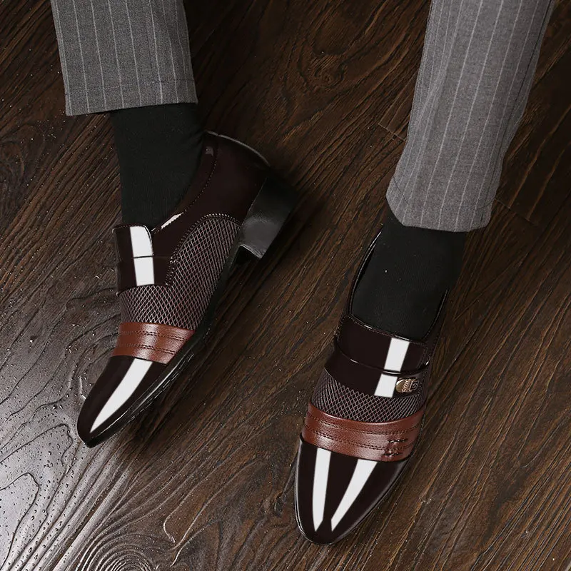 Zapatos de vestir Oxfords para hombre, moda de negocios, nuevos zapatos clásicos de cuero para hombre, 2020 - Imagen 6