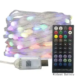 Vibrant RGB LED String Lights - Smart Outdoor Festoon Party Lights with Bluetooth Music Sync and IP65 Waterproof Rating - 5m50LED (LED String Set)