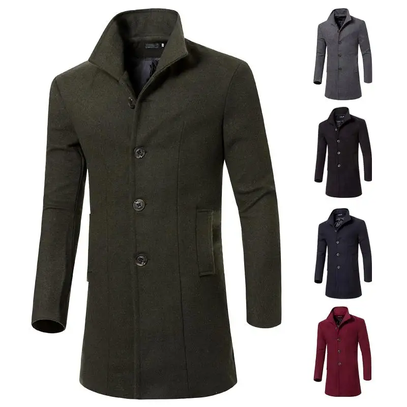 Man Winter Long Wool Trench