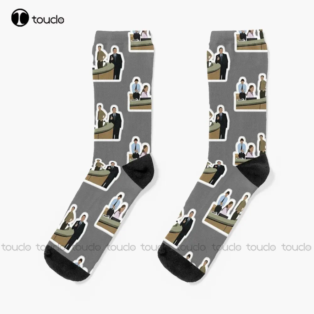 The Office The Office Michael Scott Socks Cat Socks Moda Donna Creative Leisure Funny Art Abstract Oil Painting Socks Funny