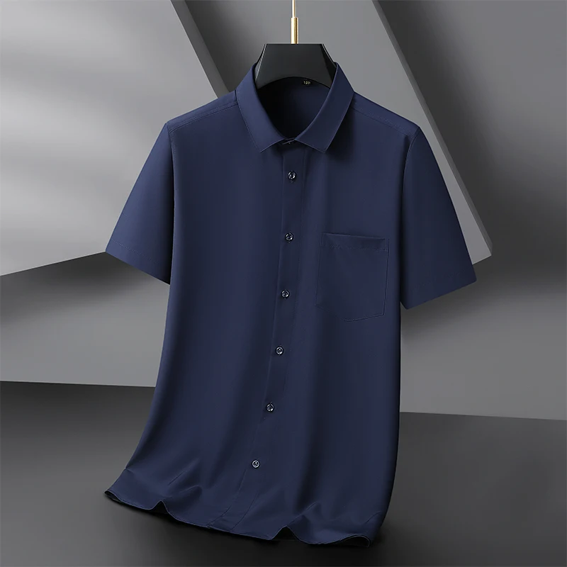 Men Shirt Short Sleeve Summer Waterproof  Antifouling Oversize 6XL 7XL 8XL 10XL Plus Size Oil Proof Formal Casual High Quality 6