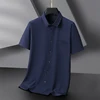 Men Shirt Short Sleeve Summer Waterproof  Antifouling Oversize 6XL 7XL 8XL 10XL Plus Size Oil Proof Formal Casual High Quality 6