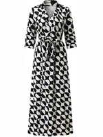 Women Print Dress Sexy V-Neck Bat Sleeve Ruffl Flowers Print Bohemian Beach Sundress Ladies Loose Summer Vacation Mini Dresses - Image 5