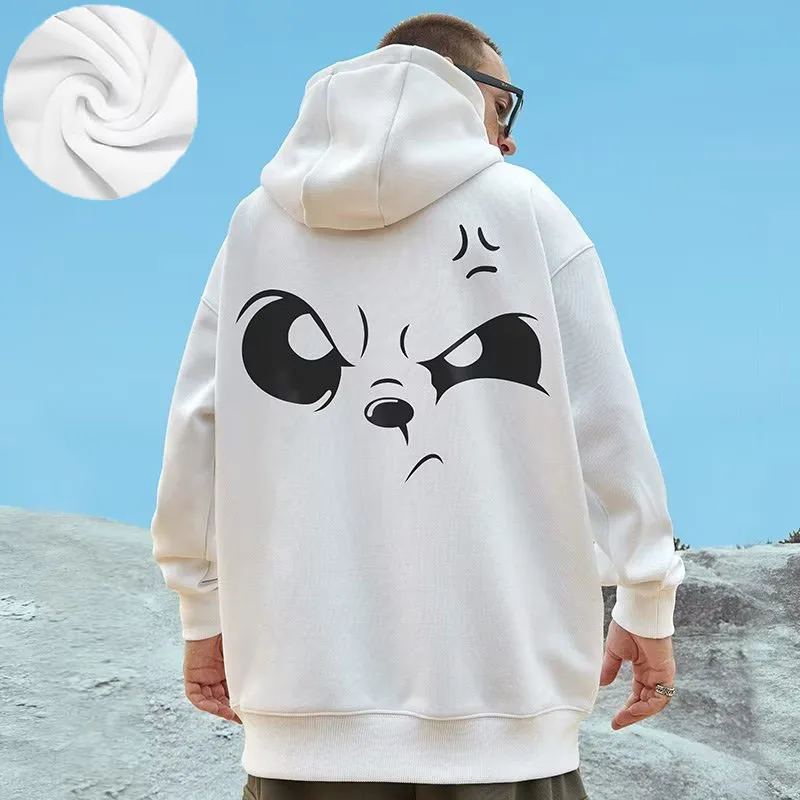 Hooded Sweater Men's Trendy Brand Large Size M-8XL Men's Autumn And Winter Style Plush And Thick Fat Hip-hop Pullover Jacket