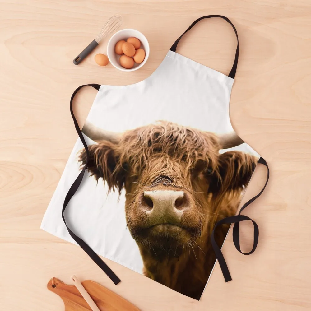 

Scottish long haired cow Peekaboo Apron Kitchen For Man chefs Men kitchen Apron