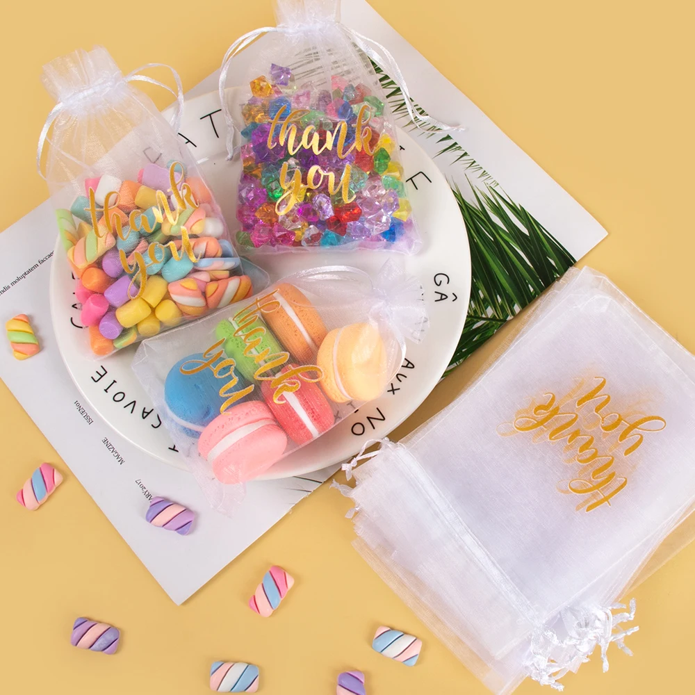 Pinsheng 100 Pz Sacchetti Regalo In Organza, 10x15cm Multicolore