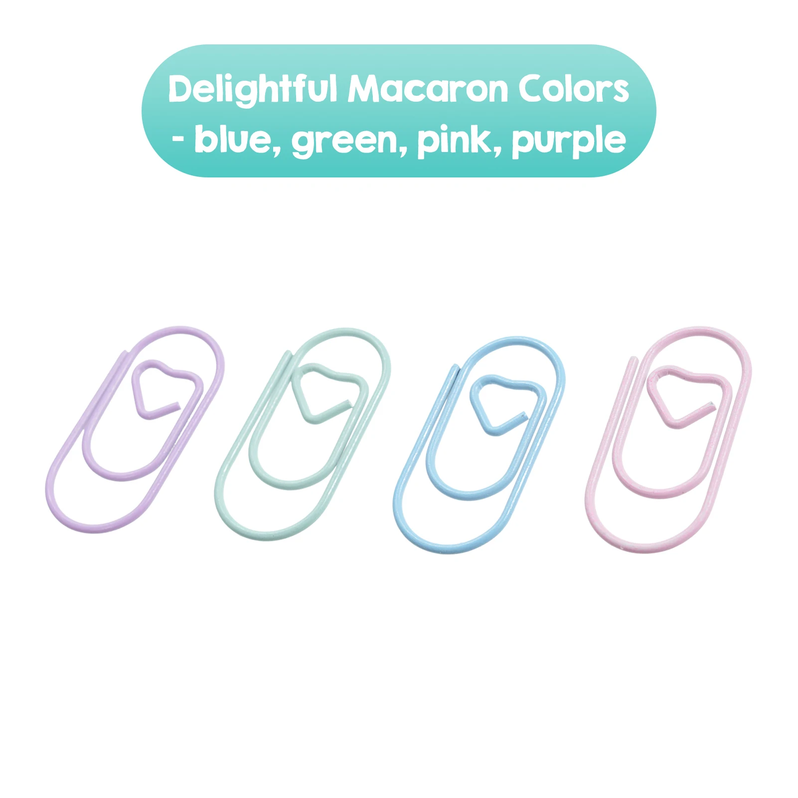 120pcs Paper Clips Heart Paper Clips Small and Cute Love Shaped Paperclips in 4 Colors for DIY Craft Document Note for School
