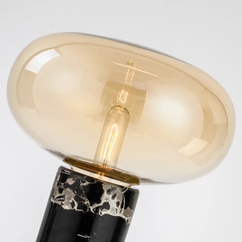 Light luxury postmodern minimalist designer bedroom living room decoration glass ball lampshade marble desk lamp