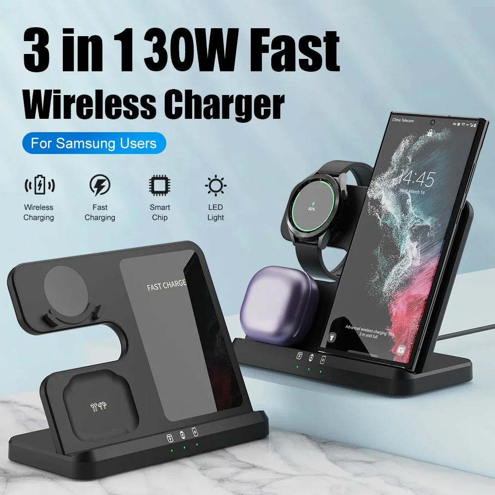 15w Fast Qi Wireless Charger pour Samsung Galaxy S23 S21 S22 Ultra