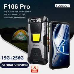 [World Premeire] FOSSiBOT F106PRO Rugged Smartphone RAM8G+ROM256G Android 14 12000mAh Cellphone NFC GPS Helio G85 Mobilephone