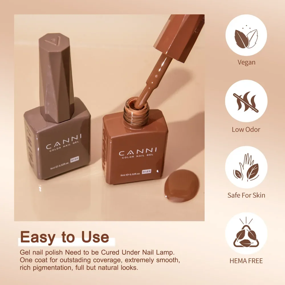 CANNI Venalisa Nail Gel Polish - Luxurious Winter Collection, Rich Color & Soft Texture, Hema-Free & Long-Lasting