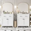 60" Modern White Bathroom Vanity Set With Double Vanities (Separate), Double Ceramic Sinks, Adjustable Shelf, Soft Close Doors A 4
