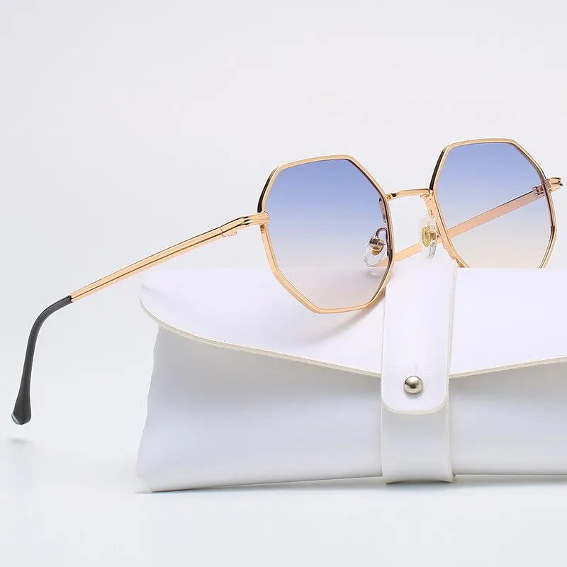 Polygonal Metal Sunglasses Retro Ladies Glasses Classic Trend Driving Travel Eyewear Uv400 metal sunglasses