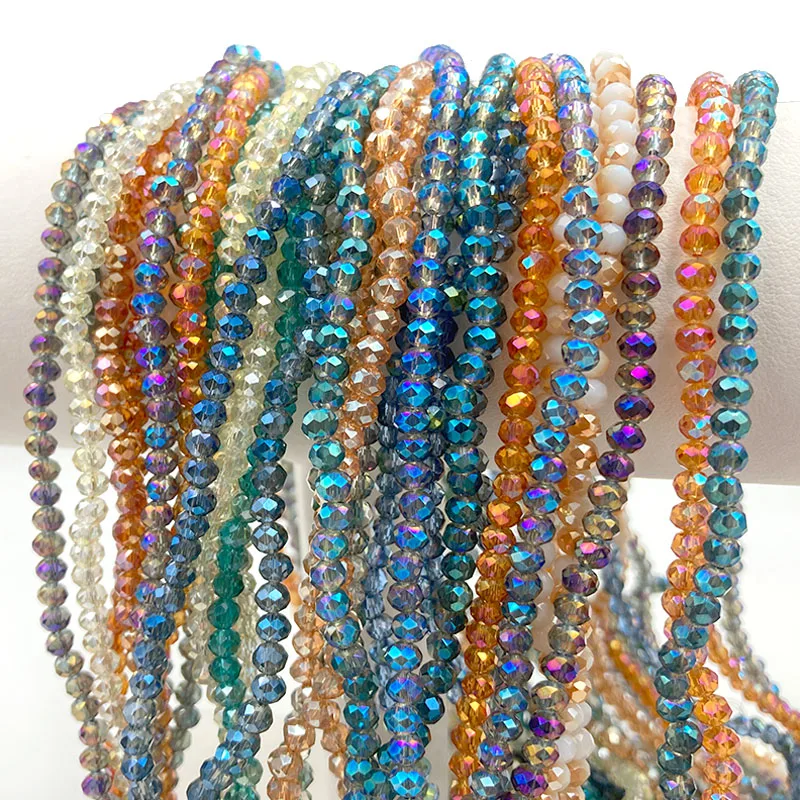 Crystal Beads with Faceted Glass Beads for Jewelry Making, Loose Spacer Beads DIY Bracelets Hairpin Accessories Bulk Wholesale