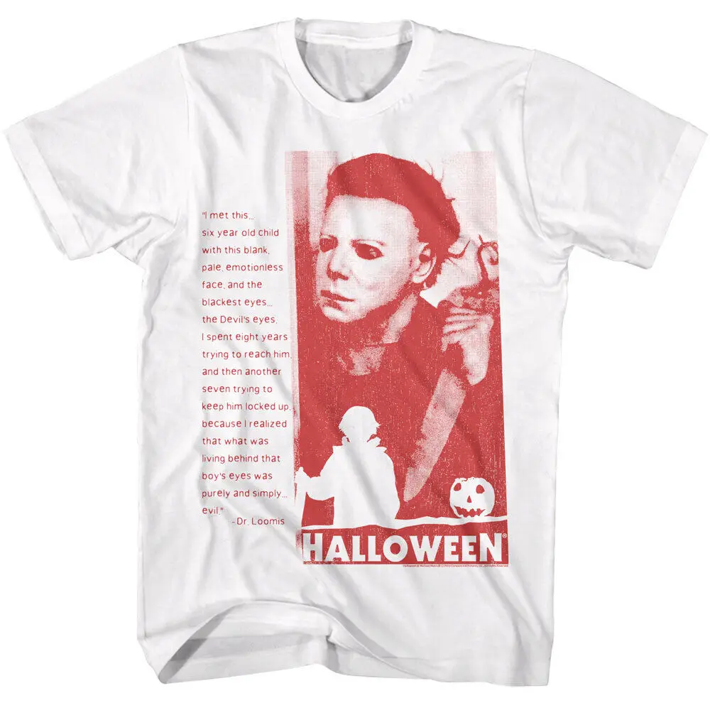 Halloween Horror Movie Dr Loomis Michael Myers Simply Evil Quote Maglietta Da Uomo