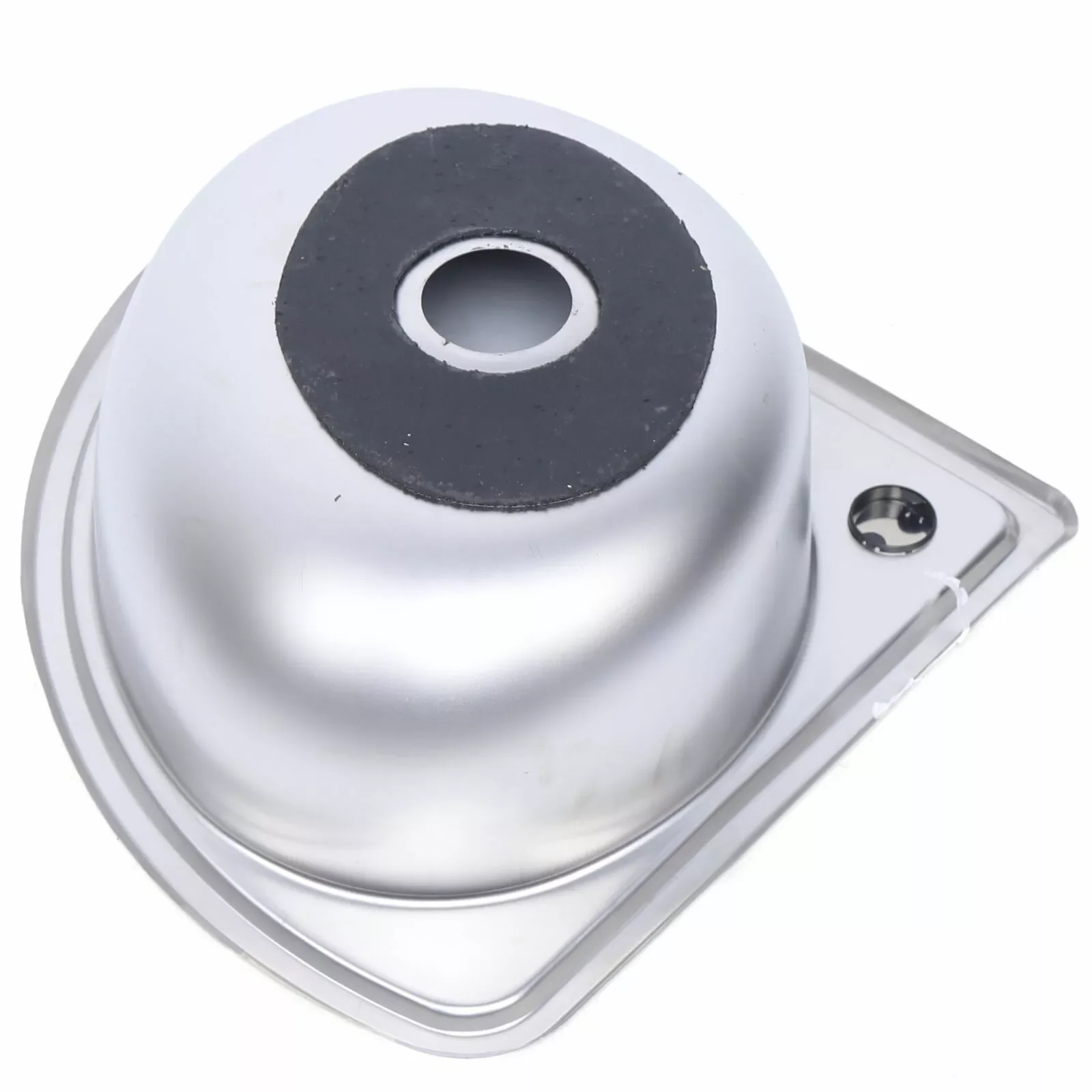 RV Kitchen Bathroom Sink Wall Mount Single Bowl Strainer+Down Pipe Stainless Steel Triangle Corner Sink Basin 4