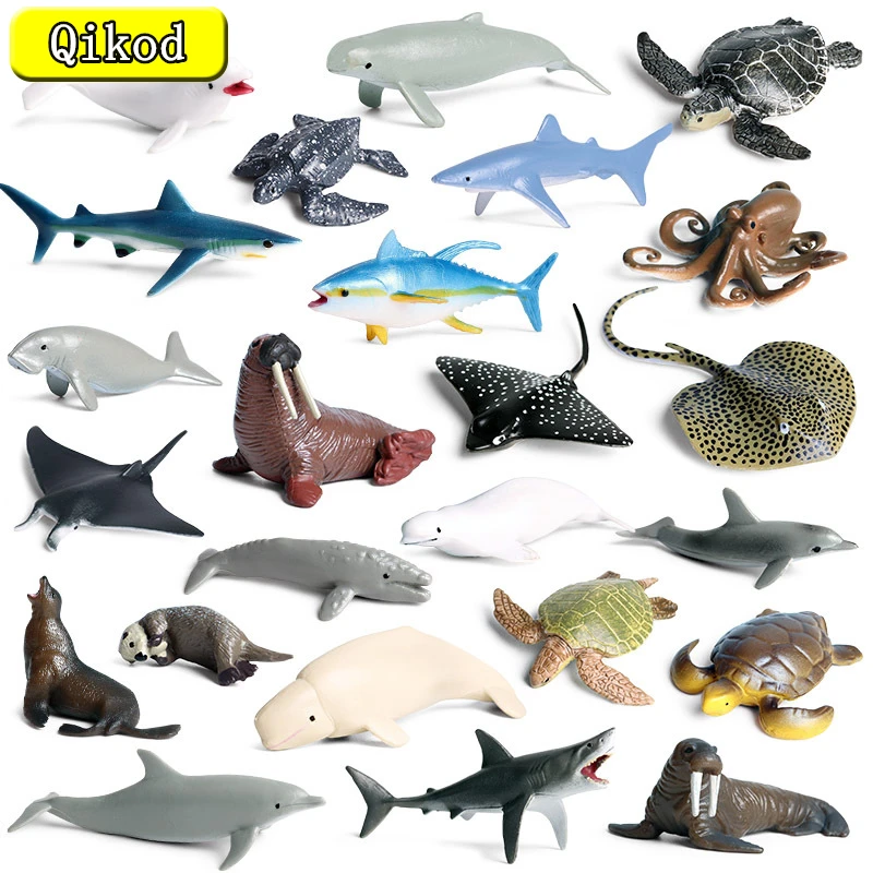 Dolphin Rays Shark Turtle Model | Toys Mini Sea Animals Model | Sea Animals  8 Figures - Action Figures - Aliexpress