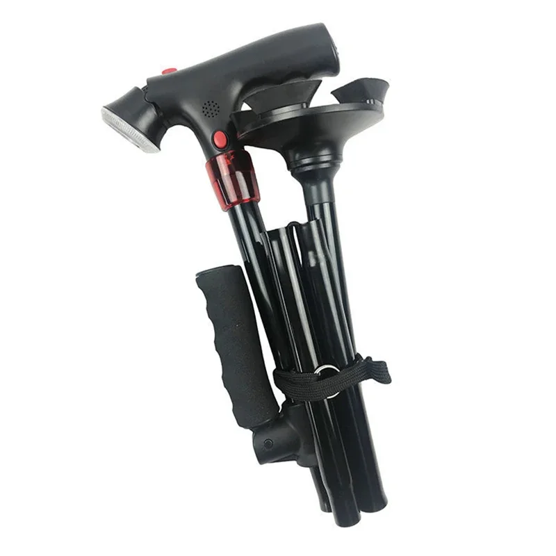 Collapsible Telescopic Folding Cane Elder Cane LED Walking Trusty Sticks Elder Crutches Mothers Fathers walking sticks
