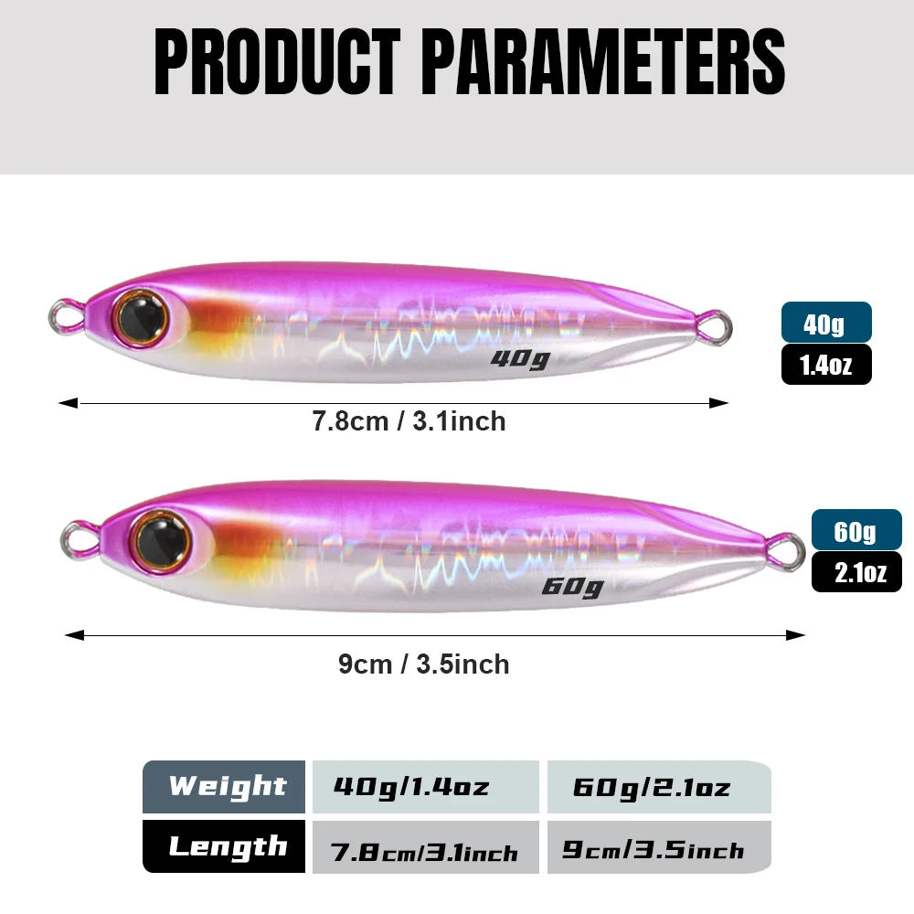 Ausverkauf: Leuchtender Slow Metal Jig für Salzwasser-Jigging – Weitwurf-Angelköder für Meerbarsch, Königsfisch, Bernsteinmakrele – Detail 5