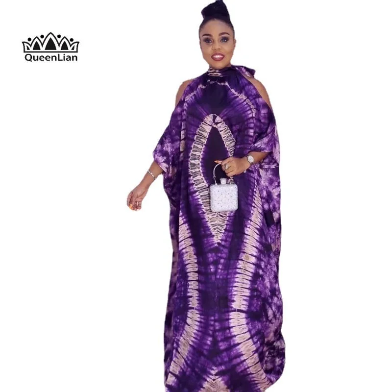 Free Style African National Characteristics Classic Pattern Chiffon Off-the-shoulder Stand-up Collar  Plus Size Dresses sweatshirt dresses halloween witch hat spider glitter off shoulder sweatshirt dress in multicolor size l