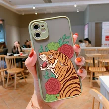 

Fashion Tiger Phone Case For iPhone 11 12 13 mini Pro Max 7 8 plus SE 2020 X XR XS Max Cute Cartoon Hard Cover Shockproof Fundas