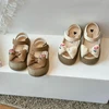 Unishuni Girls Summer Sandals Child Soft Sole Princess Fashion Bowknot Sport Beach Shoe Kid Toes Protection Outdoor Sandal 22-31 1