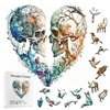 Wooden Puzzle, Heart-shaped Skull, Exploring The Mystery Of Alien Puzzles, Feeling The Charm Of Wood, Experiencing Art Gifts 1