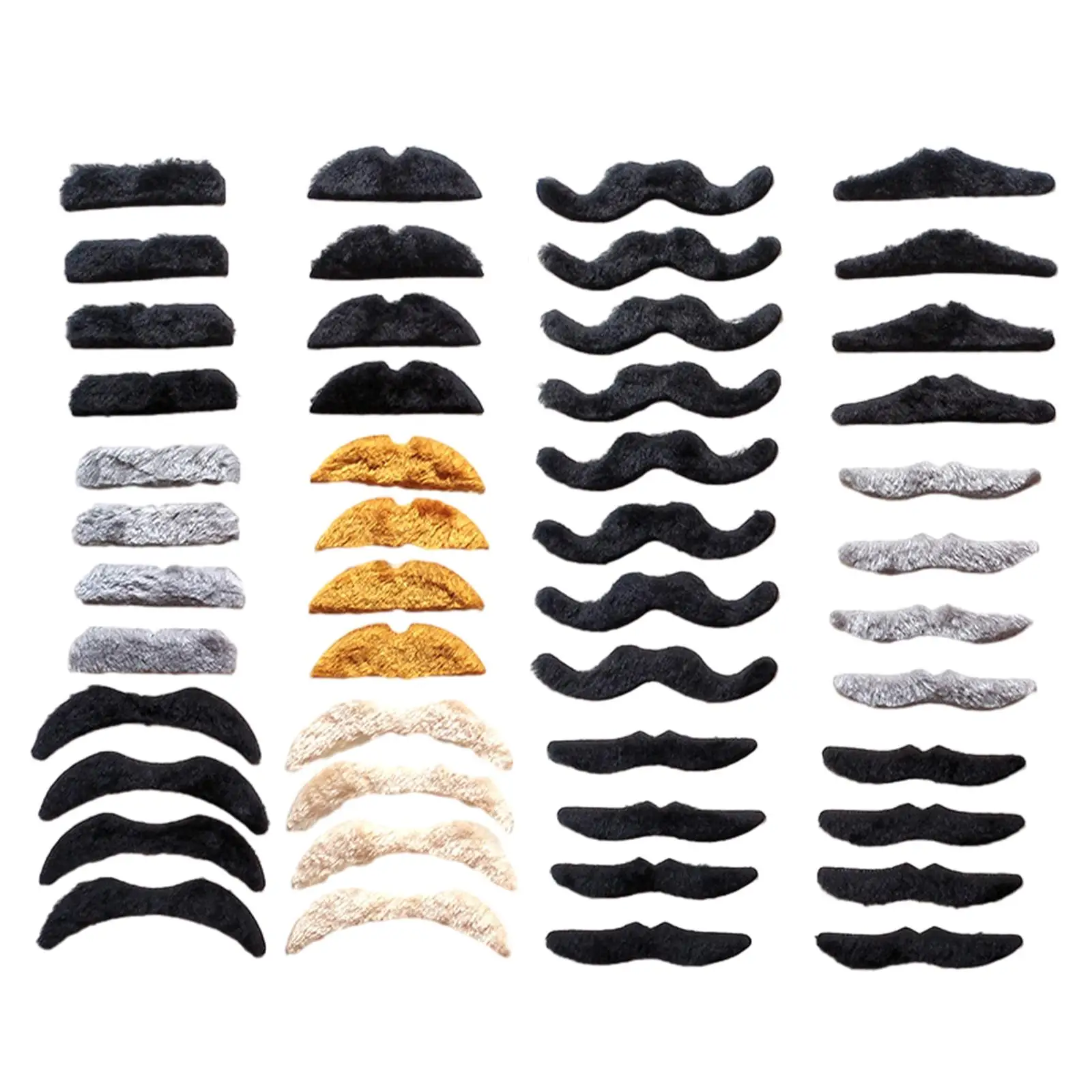 

48Pcs Fake Mustache 6 Styles Novelty False Mustaches for Party Supplies Halloween Masquerade Ball Children Adults Fancy Dress