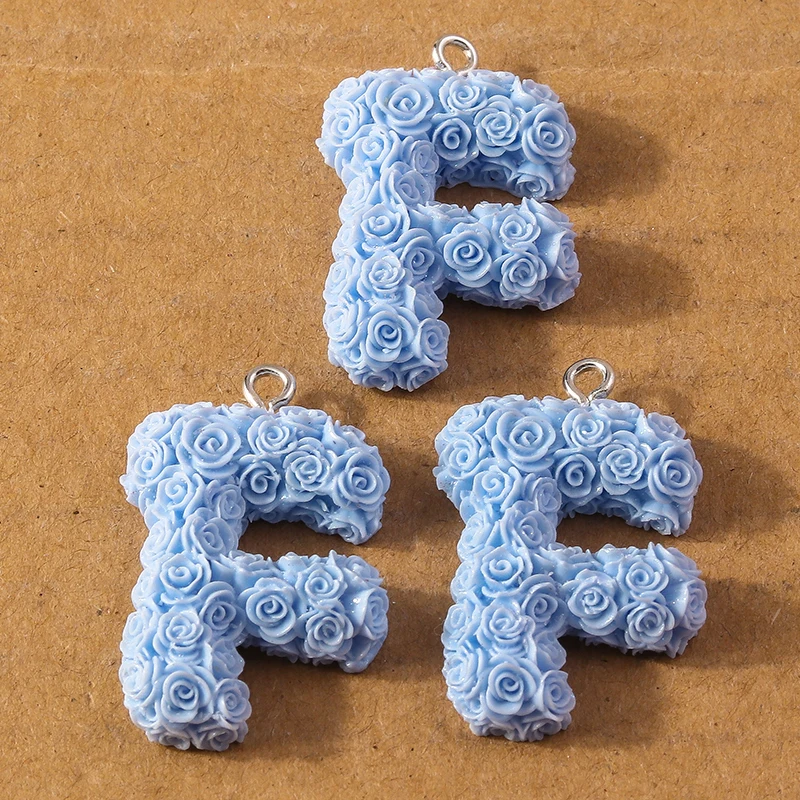 10 Stück Rosenblüten-Anhänger mit kreativen Initialen, 26 Buchstaben von A-Z, Alphabet-Anhänger für Schmuckherstellung, Ohrringe, Halsketten, DIY-Zubehör – Detail 8