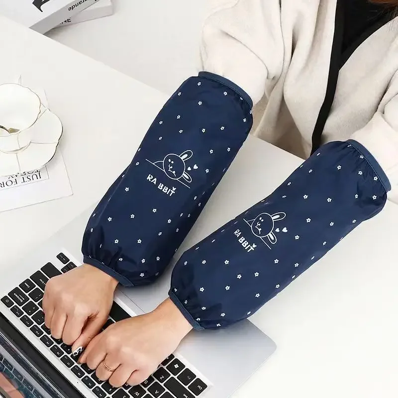 1Pair Oversleeve Waterproof Oilproof Cuff Home Kitchen Cleaning Accessories Sleeves Adult Arm Cartoon Printed Work waterproof oversleeves kitchen arm sleeves