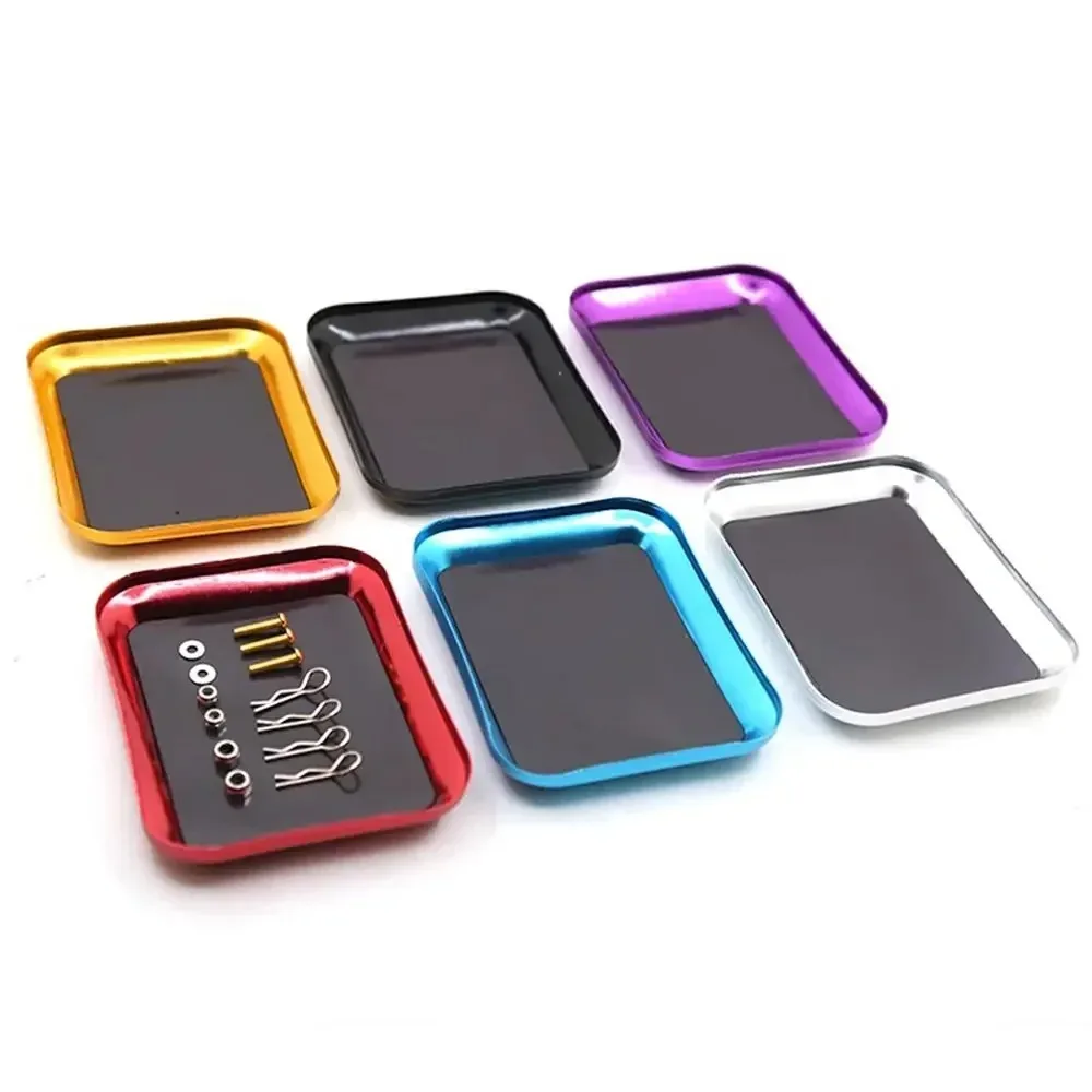 1PCS Aluminum Alloy RC Repair Tool With Magnetic Pad Screw Tray Plate Storage Box For Airplane Car Boat Model