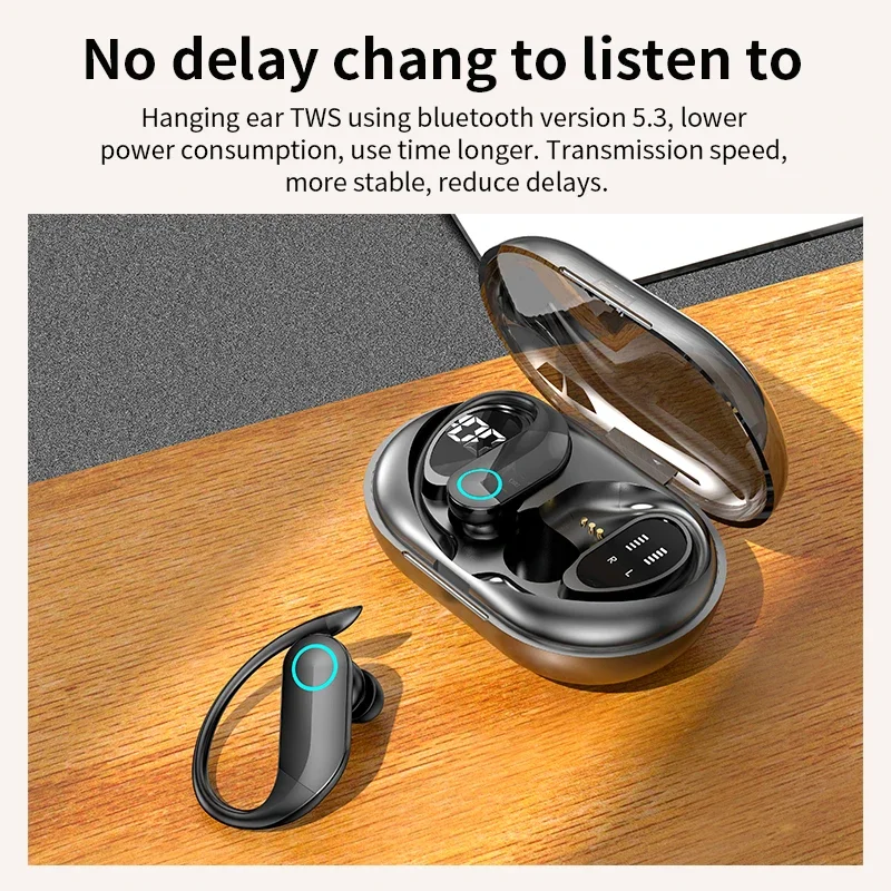 

With Microphone g37 Wireless Earphones Bluetooth Headphones TWS In Ear 9D Hifi Sound Sports Headset EarHook Earbuds