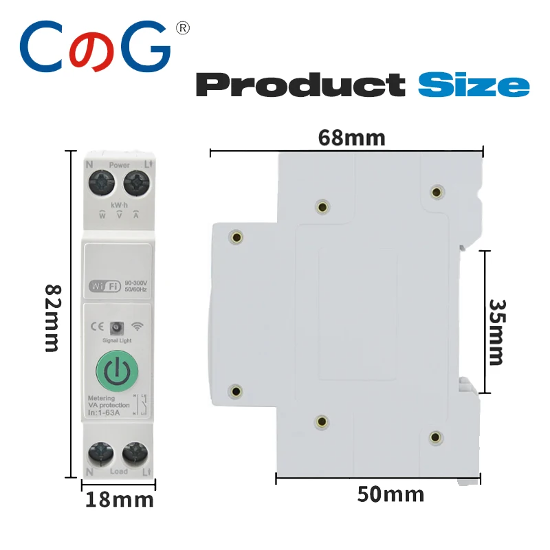 WiFi Smart Circuit Breaker with Over/Under Voltage Protection and Power Metering
