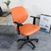 PU Waterproof Office Split Chair Covers Solid Color Computer Chairs Cover Universal Chair Protector(Seat cover + Backrest cover) 3