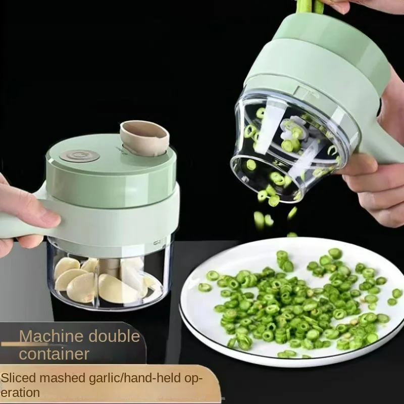 

Electric Multi-function Wireless Vegetable Cutter Kitchen Household Garlic Churn Cut Chilli Handheld Vegetable Cutter