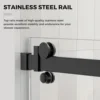 56-60.in W x 72.in H Frameless Shower Door, Water Repellent Black Shower Door Clear Tempered Glass, Easy Sliding Showe Door 4