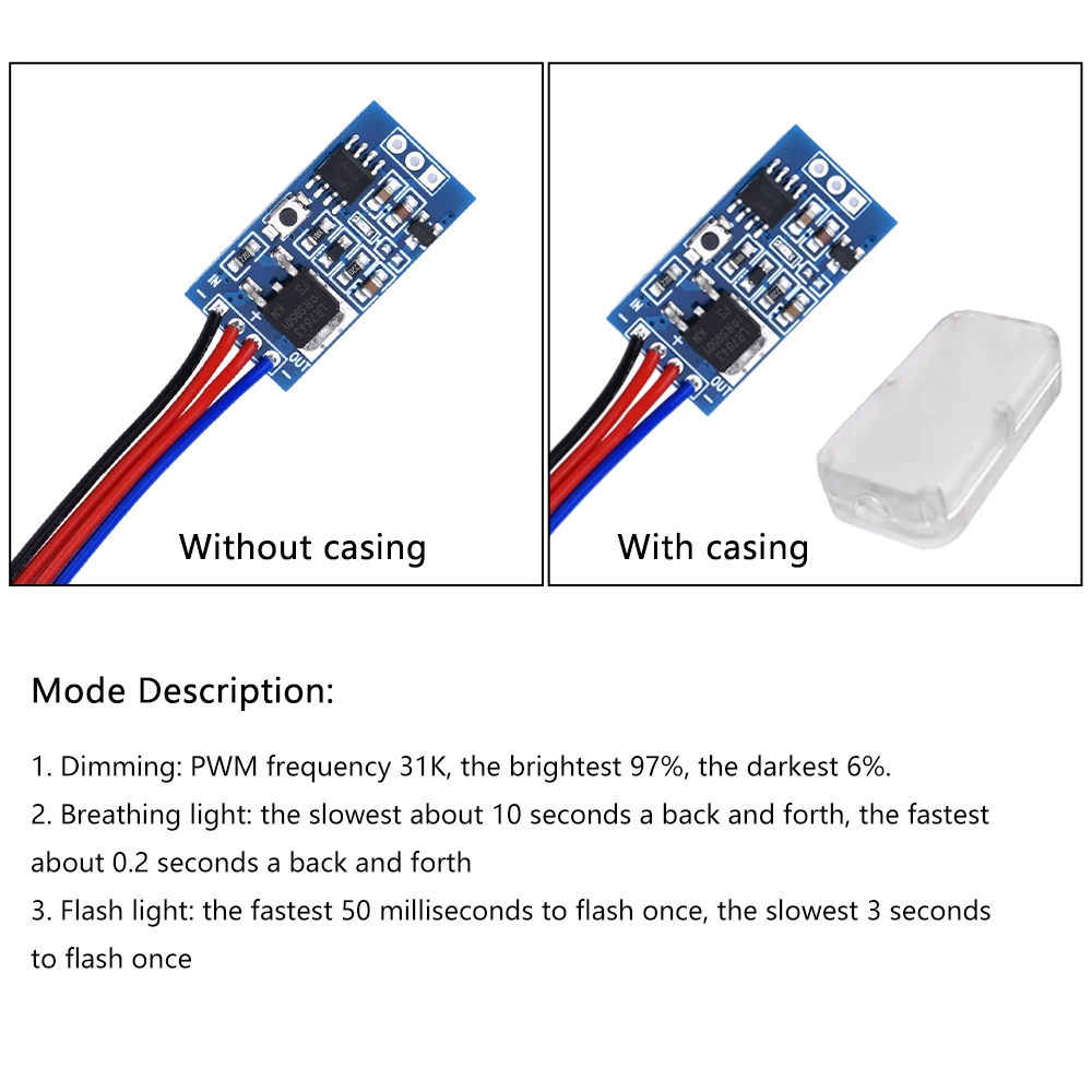 30W DC3-24V PWM Dimming Module Fast and Slow Fading LED Control Module with Dimming Breathing Flashing Function for LED Lamps led dimmer switch led dimmer controller smart dimmer switch lamp dimmer