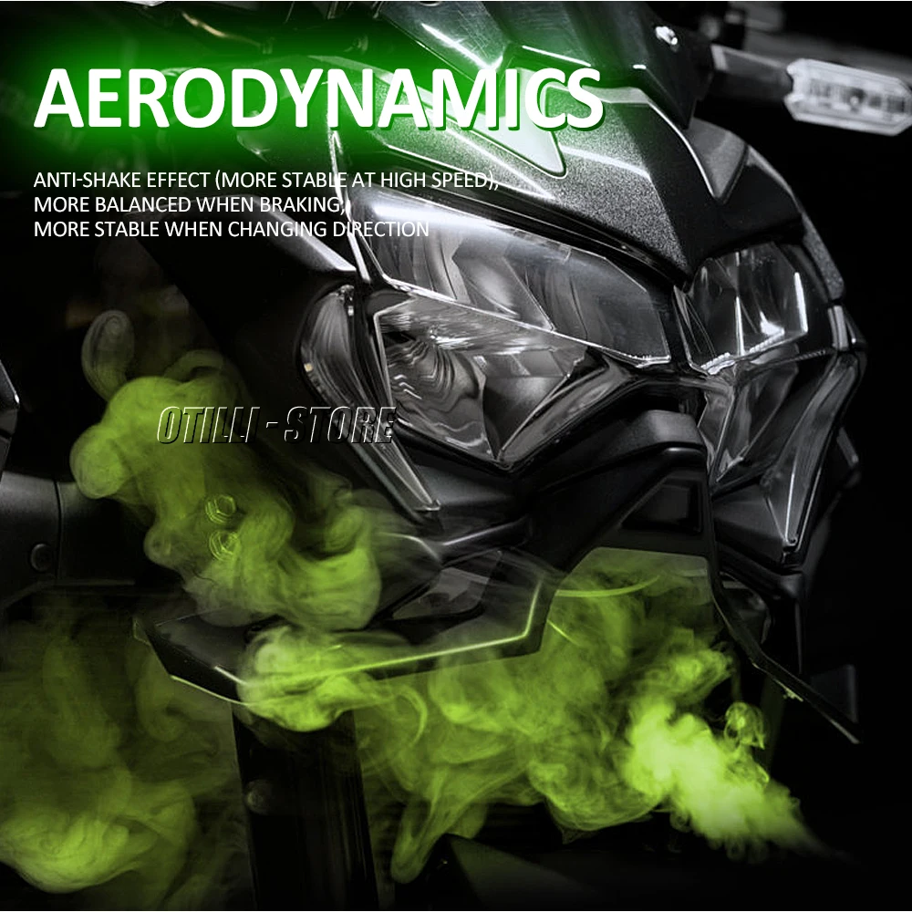 motorcycle spoiler kit Carbon fiber Motorcycle Z 900 Naked Front Spoiler Winglet Aerodynamic Wing Kit For Kawasaki Z900 2025