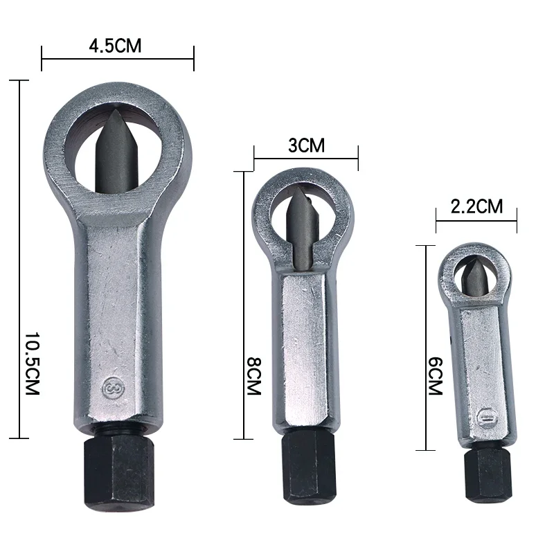 6/8/10.5CM Heavy Duty Rust Resistant Damaged Nut Splitter Remover Rusty Nut Splitter Spanner Remove Cutter Tool Steel Wrench Hex